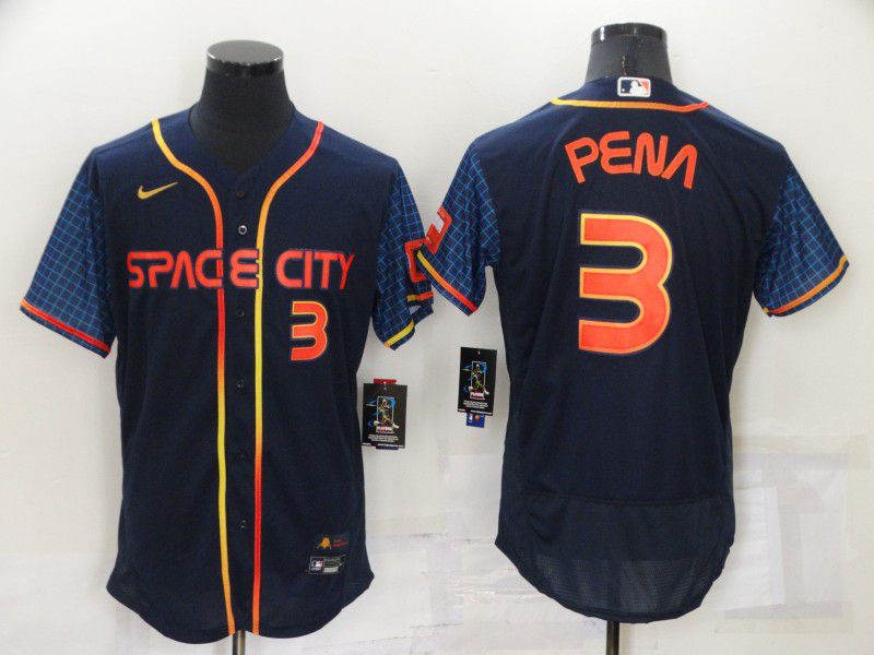 Men Houston Astros #3 Pena Blue City Edition Elite Nike 2022 MLB Jersey->houston astros->MLB Jersey